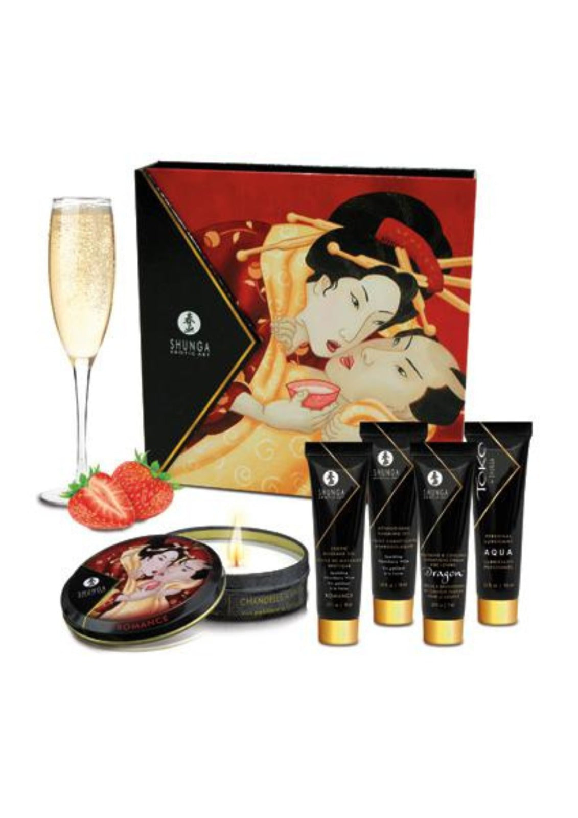 Coffret complet Shunga Vin pétillant à la fraise 0166